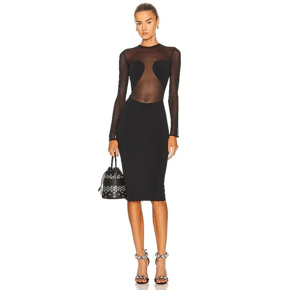 Alaia Body Sheer Dress in Black Size 10